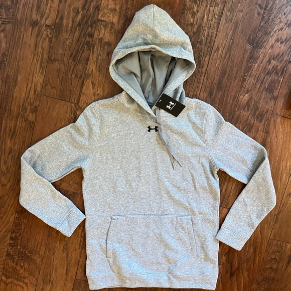 NWT Under Armour Women’s Hustle Fleece Hoodie, Grey Heather, Size S - Picture 1 of 4